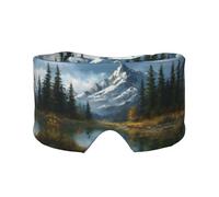 Masque de sommeil pour les yeux avec cache-oreilles - Motif montagne enneigée - Masque de sommeil avec cache-oreilles pour homme et femme - Cadeau de nuit
