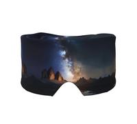 Masque de sommeil pour les yeux avec cache-oreilles - Motif voie lactée - Bloque la lumière - Masque de sommeil avec cache-oreilles pour homme et femme - Cadeau de nuit