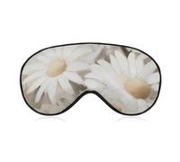 Masque de sommeil pour les yeux avec de belles marguerites blanches, masque de sommeil pour homme et femme, sangle réglable, pour voyage, yoga, sieste, travail