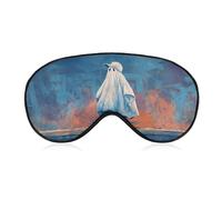 Masque de sommeil pour les yeux avec fantôme blanc - Casquette de baseball pour équitation, planche à roulettes, masque de sommeil pour homme et femme - Sangle réglable - Pour voyage, yoga, sieste