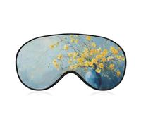 Masque de sommeil pour les yeux avec fleurs jaunes dans un vase, masque de sommeil pour homme et femme, sangle réglable, pour voyage, yoga, sieste, travail
