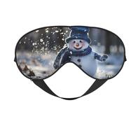 Masque de sommeil pour les yeux avec imprimé bonhomme de neige - Bloque la lumière - Bandeau tendance pour homme et femme - Pour la sieste en avion