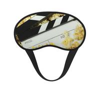 Masque de sommeil pour les yeux avec imprimé de cinéma et pop-corn - Blocage de la lumière - Doux et confortable - Pour homme et femme - Pour dormir, voyage, travail de nuit