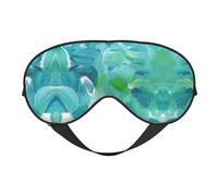 Masque de sommeil pour les yeux avec imprimé de texture de peinture à l'huile bleue, confortable avec sangle réglable, ombre douce, masque occultant pour les yeux