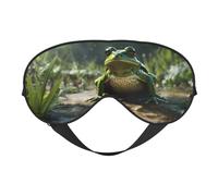 Masque de sommeil pour les yeux avec imprimé feuilles de grenouille, masque tendance pour femmes et hommes