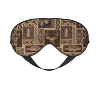 Masque de sommeil pour les yeux avec imprimé ours élan et cerf - Bloque la lumière - Bandeau tendance pour homme et femme - Pour la sieste en avion