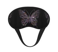 Masque de sommeil pour les yeux avec imprimé papillon en strass, blocage de la lumière, doux et confortable, pour homme et femme, pour dormir, voyage, travail de nuit