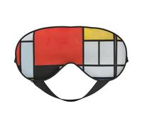 Masque de sommeil pour les yeux avec imprimé rouge, jaune, bleu et noir - Masque de sommeil tendance pour femme et homme - Pour la sieste en avion