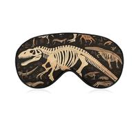Masque de sommeil pour les yeux avec imprimé squelette de dinosaure - Masque de sommeil pour homme et femme - Masque de sommeil occultant amusant - Masque de sommeil mignon