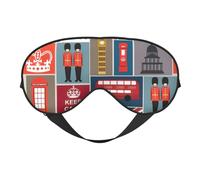 Masque de sommeil pour les yeux avec imprimé symboles de l'Angleterre - Bandeau tendance pour femme et homme - Pour la sieste en avion