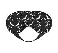 Masque de sommeil pour les yeux avec motif chauve-souris volantes d'Halloween avec sangle réglable doux pour les voyages en avion, yoga, sieste et méditation