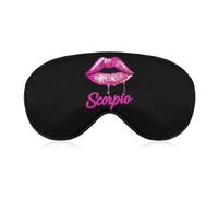 Masque de sommeil pour les yeux avec motif d'anniversaire du zodiaque Scorpion et lèvres roses, cache-yeux bloquant la lumière, bandeau avec sangle réglable pour femmes et hommes