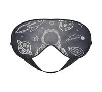 Masque de sommeil pour les yeux avec motif planètes et astronautes galaxie, masque de sommeil confortable pour dormir, masque de sommeil bloquant la lumière avec sangle réglable