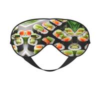 Masque de sommeil pour les yeux avec motif sushi aneth et cornichons - Confortable avec sangle réglable - Doux - Occultant