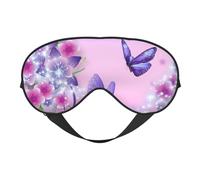 Masque de sommeil pour les yeux avec papillons et fleurs pour homme et femme avec sangle réglable facile pour les voyages