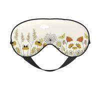 Masque de sommeil pour les yeux avec papillons volants et fleurs pour homme et femme avec sangle réglable facile pour les voyages