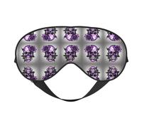 Masque de sommeil pour les yeux avec rose violette et tête de mort, masque de sommeil bloquant parfaitement la lumière pour les femmes et les hommes, bandeau doux et confortable pour les voyages