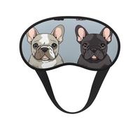 Masque de sommeil pour les yeux avec sangle réglable - Bouledogue français - Doux et confortable - Occultant - Pour femmes, filles, hommes - Pour voyage, yoga, sieste, travail