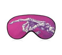 Masque de sommeil pour les yeux avec squelette de dessin animé pour homme et femme avec sangle réglable pour voyage, yoga, sieste, travail