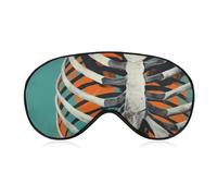 Masque de sommeil pour les yeux avec squelette et côtes superposées pour homme et femme avec sangle réglable pour voyage, yoga, sieste, travail