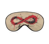 Masque de sommeil pour les yeux avec symbole de l'infini rouge - Graffiti éternel - Pour homme et femme - Sangle réglable - Pour voyage, yoga, sieste, travail
