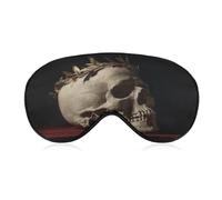 Masque de sommeil pour les yeux avec tête de mort antique avec une branche d'olivier - Masque de sommeil pour homme et femme - Sangle réglable - Pour voyage, yoga, sieste, travail