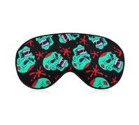 Masque de sommeil pour les yeux, cache-yeux, masque de sommeil confortable pour les voyages en avion, yoga, sieste, Halloween, crâne de zombie rouge sang
