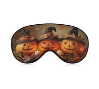 Masque de sommeil pour les yeux, citrouilles, chapeaux de sorcière, bougies, feuilles d'automne, masque de sommeil pour homme et femme, sangle réglable, pour voyage, yoga, sieste, travail