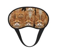 Masque de sommeil pour les yeux de chats orange pour homme et femme, masque de sommeil doux et confortable, masque de sommeil occultant pour voyage, yoga, sieste, travail