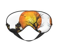 Masque de sommeil pour les yeux de citrouille d'Halloween pour homme et femme avec sangle réglable facile pour les voyages