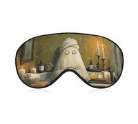 Masque de sommeil pour les yeux de salle de bain, fantôme, tranches de concombre, masque de sommeil pour homme et femme, sangle réglable, pour voyage, yoga, sieste, travail
