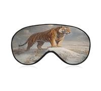 Masque de sommeil pour les yeux de tigre debout dans une vaste période glaciaire - Masque de sommeil pour homme et femme - Sangle réglable - Pour voyage, yoga, sieste, travail