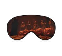 Masque de sommeil pour les yeux d'Halloween citrouilles fantôme sombre fantaisie masque de sommeil pour homme et femme avec sangle réglable pour voyage, yoga, sieste, travail