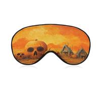 Masque de sommeil pour les yeux d'Halloween, citrouilles, tête de mort, masque de sommeil pour homme et femme, sangle réglable, pour voyage, yoga, sieste, travail