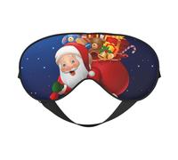 Masque de sommeil pour les yeux du Père Noël confortable pour dormir, masque de sommeil bloquant la lumière avec sangle réglable