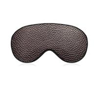 Masque de sommeil pour les yeux en cuir marron foncé pour homme et femme avec sangle réglable pour voyage, yoga, sieste, travail
