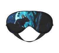 Masque de sommeil pour les yeux en forme de chinchillas et de lune, masque de sommeil bloquant parfaitement la lumière pour les femmes et les hommes, bandeau doux et confortable pour les voyages