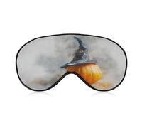 Masque de sommeil pour les yeux en forme de citrouille portant un chapeau de sorcière, masque de sommeil pour homme et femme, sangle réglable, pour voyage, yoga, sieste, travail