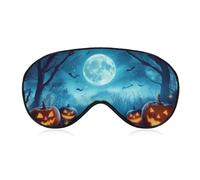 Masque de sommeil pour les yeux en forme de citrouilles d'Halloween, masque de sommeil pleine lune pour homme et femme avec sangle réglable pour voyage, yoga, sieste, travail