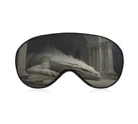 Masque de sommeil pour les yeux en forme de dragon se reposant dans une pierre, masque de sommeil pour homme et femme, sangle réglable, pour voyage, yoga, sieste, travail