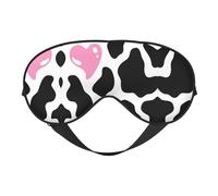 Masque de sommeil pour les yeux en forme de vache au lait noir et blanc, lisse, doux, réglable, masque pour les yeux pour le repos et les voyages