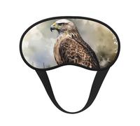 Masque de sommeil pour les yeux en soie avec sangle élastique super douce - Aquarelle de faucon assis dans l'arbre - Bandeau occultant pour homme et femme