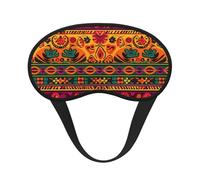 Masque de sommeil pour les yeux en soie avec sangle élastique super douce - Art folklorique mexicain bohème - Bandeau occultant pour homme et femme - Pour voyage