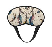 Masque de sommeil pour les yeux en soie avec sangle élastique super douce - Attrape-rêves et lune - Bandeau occultant pour homme et femme - Pour voyage