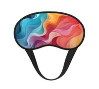 Masque de sommeil pour les yeux en soie avec sangle élastique super douce - Couleur arc-en-ciel - Illustration abstraite - Bandeau occultant pour les yeux - Pour homme et femme - Voyage