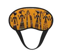 Masque de sommeil pour les yeux en soie avec sangle élastique super douce - Culture africaine créative - Bandeau occultant pour les yeux - Pour homme et femme - Pour voyage