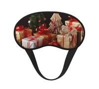 Masque de sommeil pour les yeux en soie avec sangle élastique super douce - Décoration de Noël - Cadeau de Noël - Bandeau occultant pour homme et femme - Pour voyage