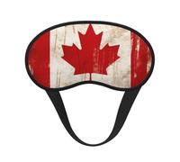 Masque de sommeil pour les yeux en soie avec sangle élastique super douce - Drapeau du Canada rétro - Bandeau occultant pour les yeux - Pour homme et femme - Pour voyage