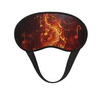 Masque de sommeil pour les yeux en soie avec sangle élastique super douce - Flamme rouge - Note de musique - Bandeau occultant pour homme et femme - Pour voyage
