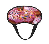 Masque de sommeil pour les yeux en soie avec sangle élastique super douce - Joli donuts - Bandeau occultant pour les yeux - Pour homme et femme